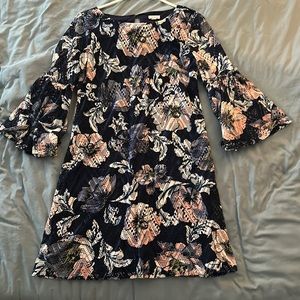 Navy and pink floral dress - great for holidays in the spring or showers!